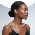 10K Polished Hollow Fancy Hoops - Model Shot