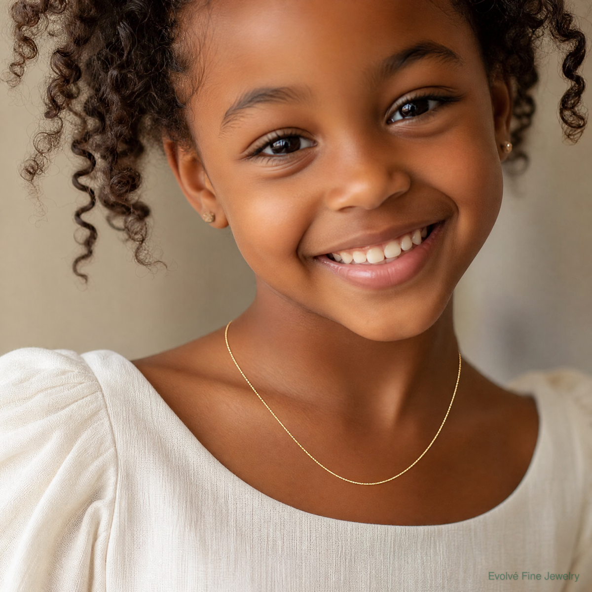 Leslie's 14K Adjustable .55mm Baby Box Chain - Model Shot