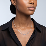 Leslie's 14K White Gold Adjustable .8mm D/C Wheat Chain - Model Shot
