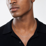 Leslie's 14K White Gold .8mm Box with Lobster Clasp Chain - Model Shot