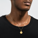 18k Saint Christopher Medal Pendant - Model Shot