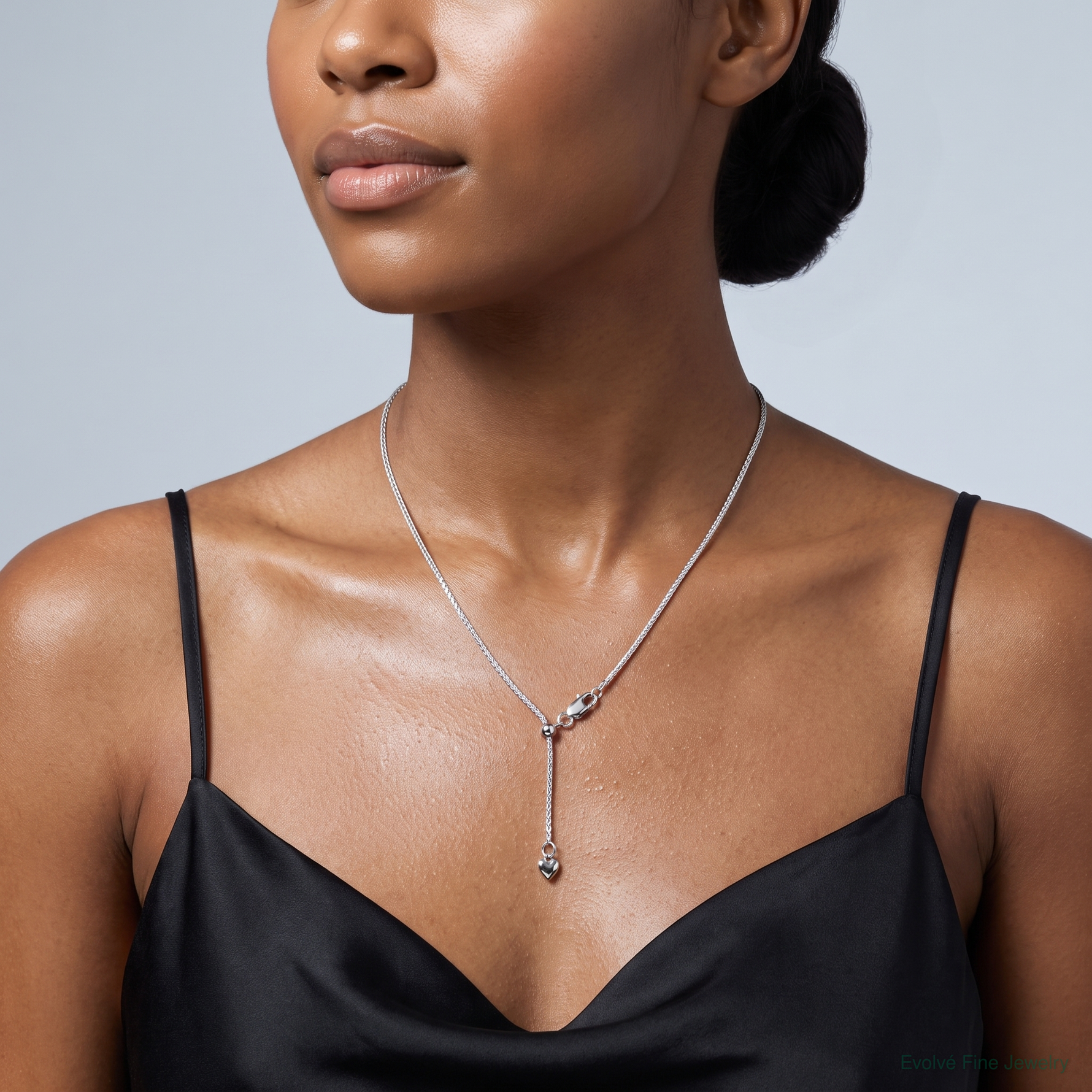 Leslie's 14K White Gold Adjustable 1mm Wheat Chain - Model Shot