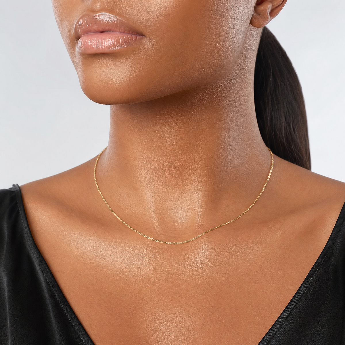14k .4 mm Carded Cable Rope Chain - Model Shot