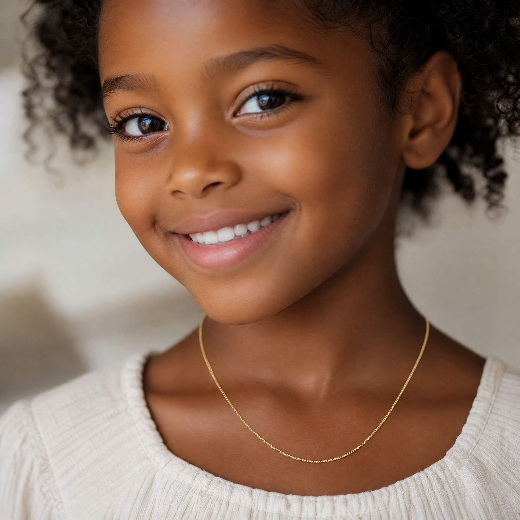 Leslie's 10K .5mm Baby Box Chain W/ Spring Ring Clasp - Model Shot