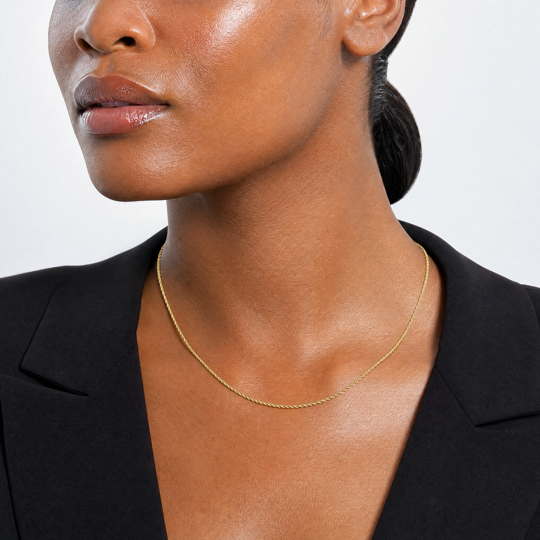 Leslie's 10k 1.5mm Solid Rope Chain - Model Shot