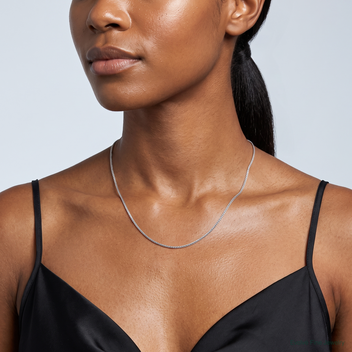 Leslie's 10k White Gold .85mm Spiga Chain - Model Shot