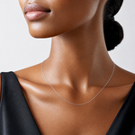 14k White Gold .42mm Gold Carded Curb Chain - Model Shot