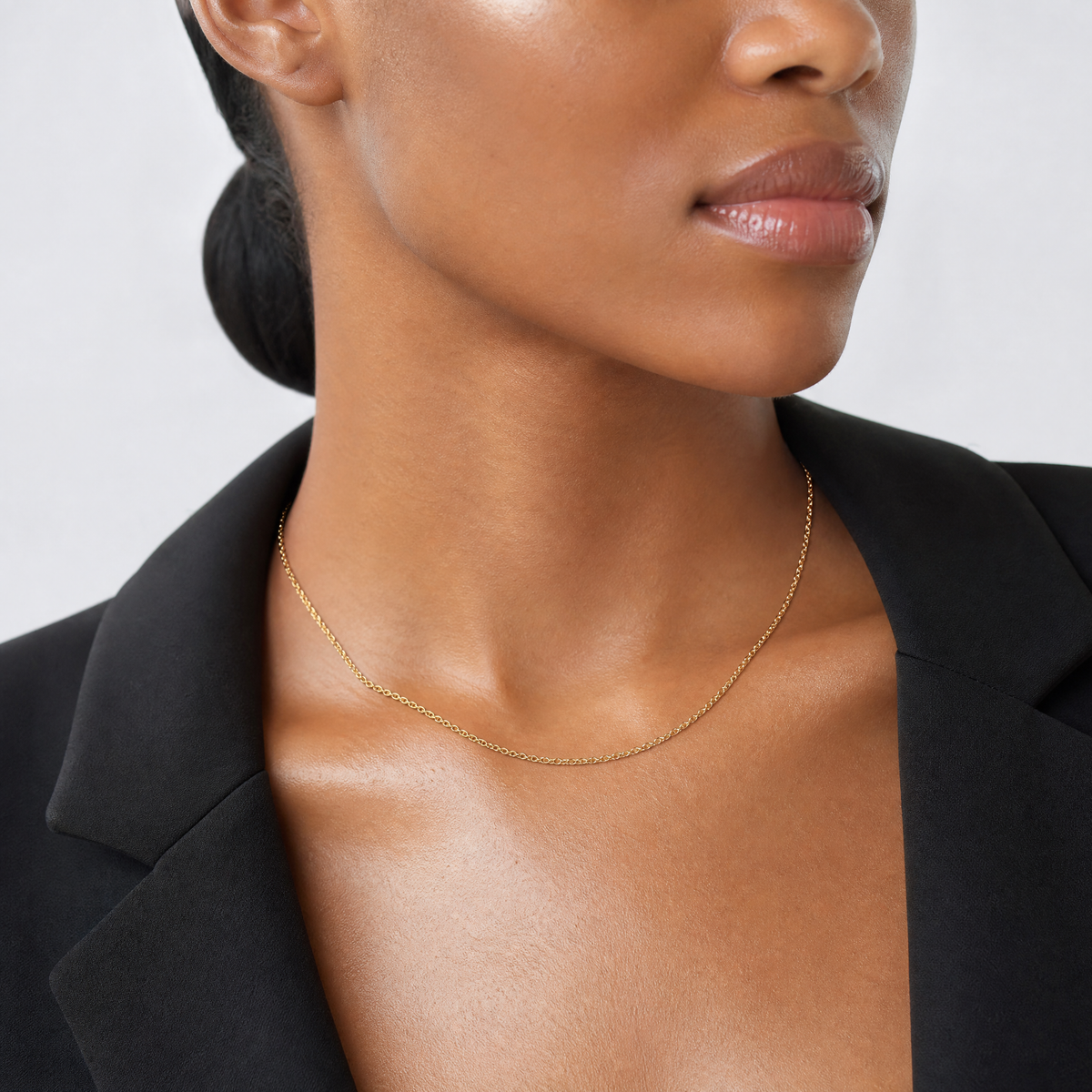 14k .6 mm Carded Cable Rope Chain - Model Shot