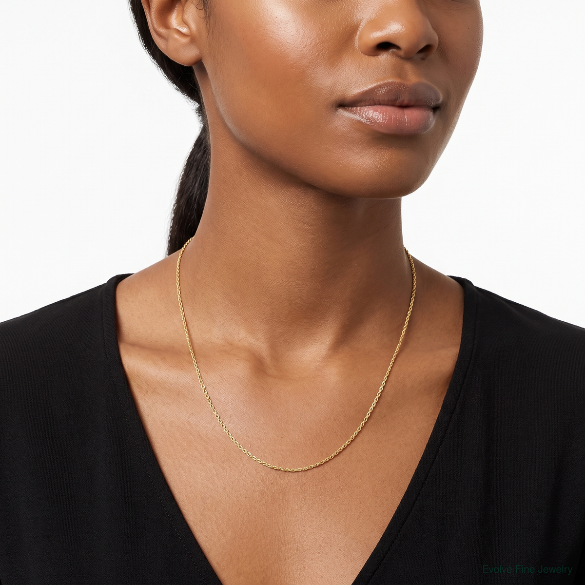 14k .6 mm Carded Cable Rope Chain - Model Shot