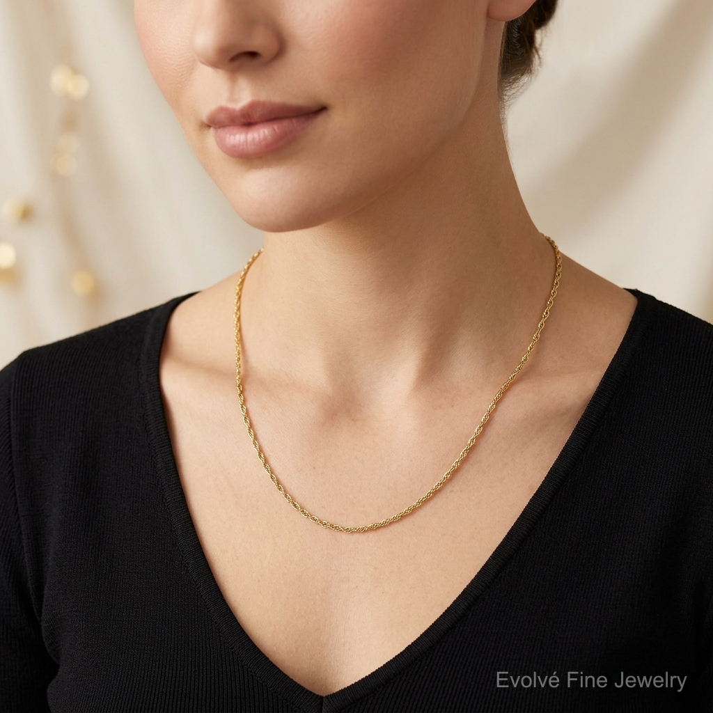 Leslie's 14K 1.3mm Loose Rope Chain - Model Shot