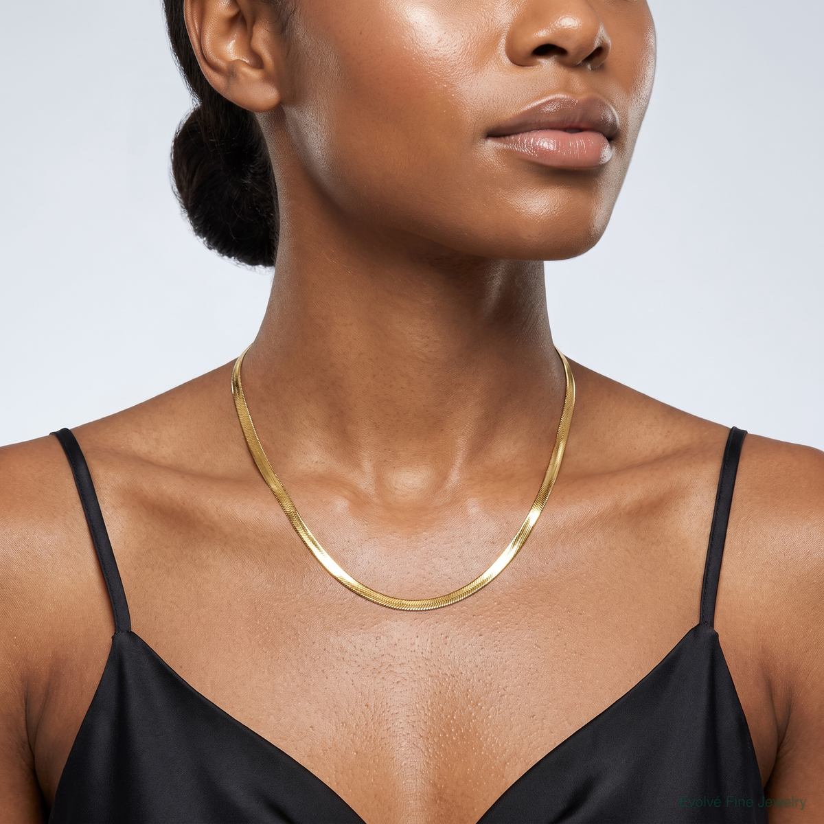 Leslie's 14k 3mm Silky Herringbone Chain - Model Shot