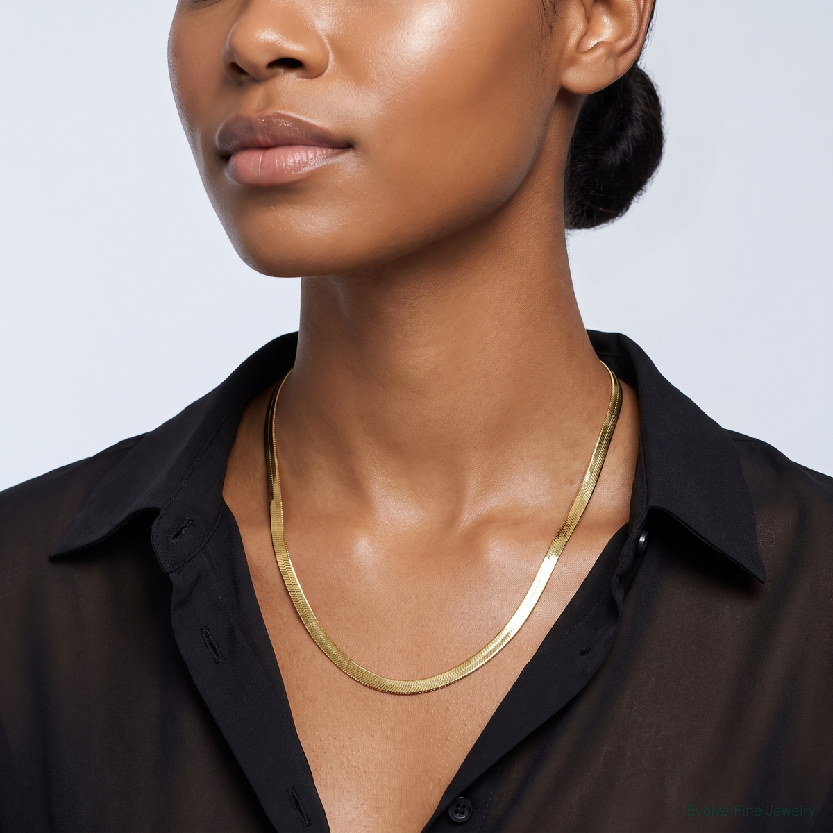 Leslie's 14k 5mm Silky Herringbone Chain - Model Shot