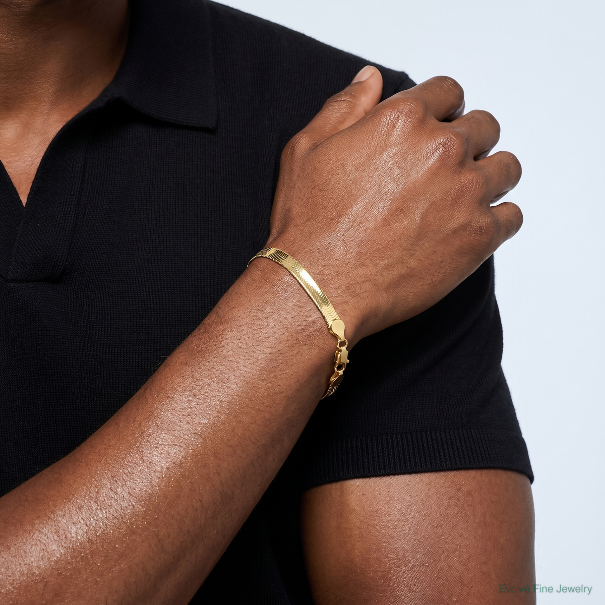 Leslie's 14k 5.5mm Silky Herringbone Chain - Model Shot