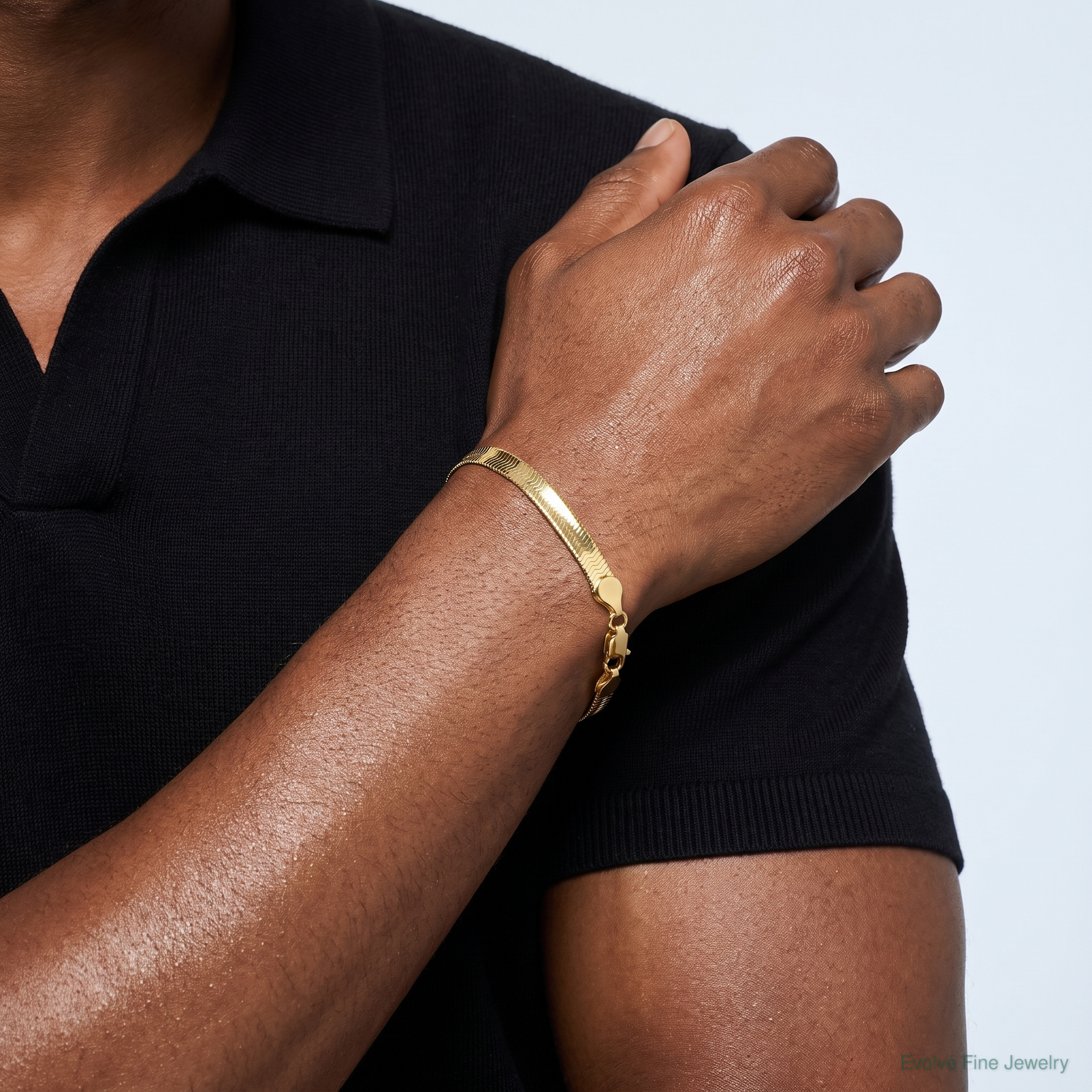 Leslie's 14k 5.5mm Silky Herringbone Chain - Model Shot