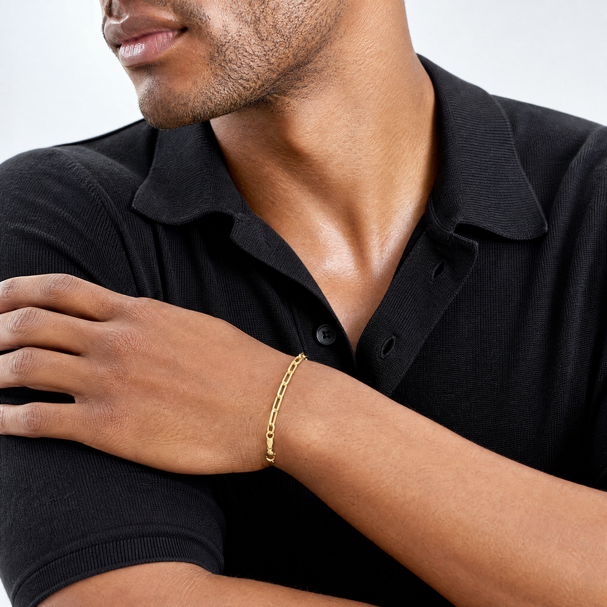 Leslie's 14k 3.0mm Solid Beveled D/C Paperclip Chain - Model Shot
