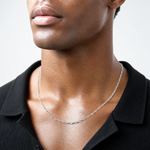 Leslie's 14k WG 3.0mm Solid Beveled D/C Paperclip Chain - Model Shot