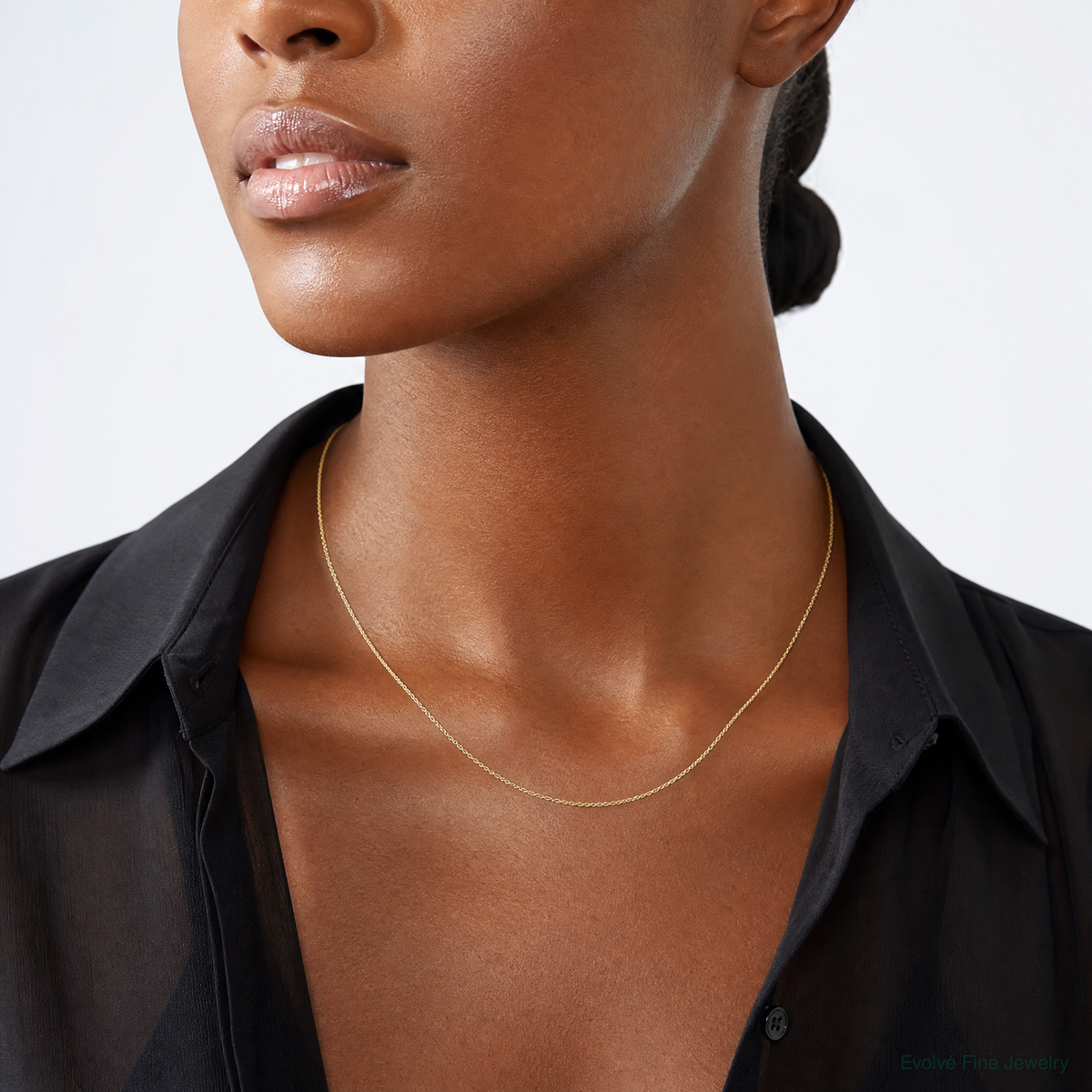 14k .95 mm Carded Cable Rope Chain - Model Shot