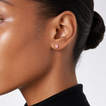 Inverness 14k 3mm June Crystal Birthstone Post Earrings - Model Shot