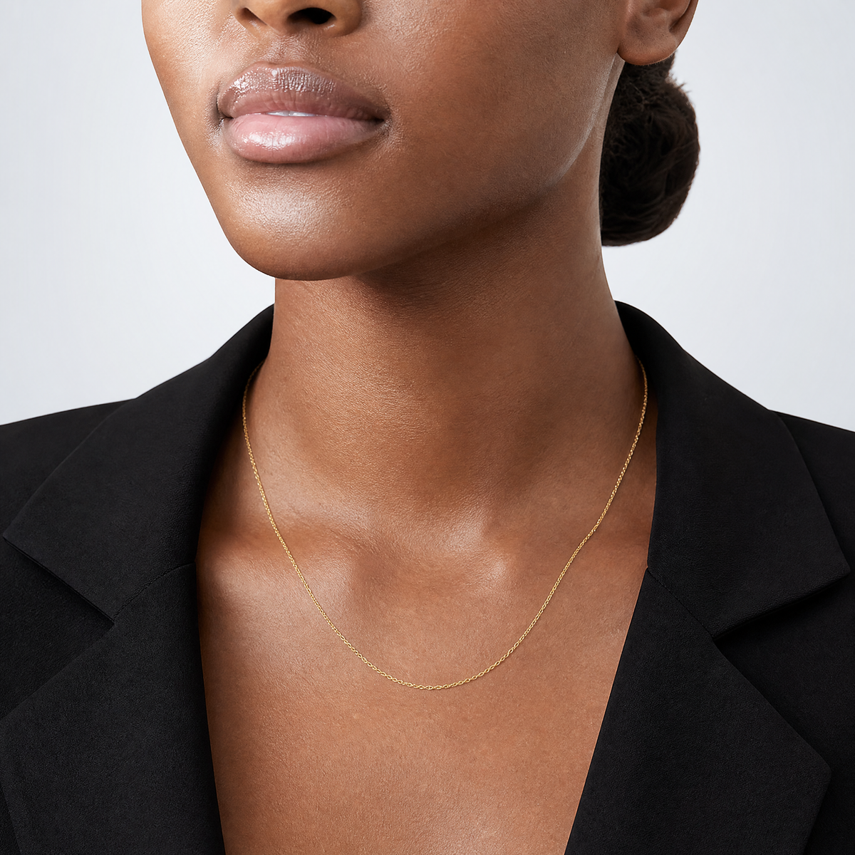 14K 1.15mm Carded Cable Rope Chain - Model Shot