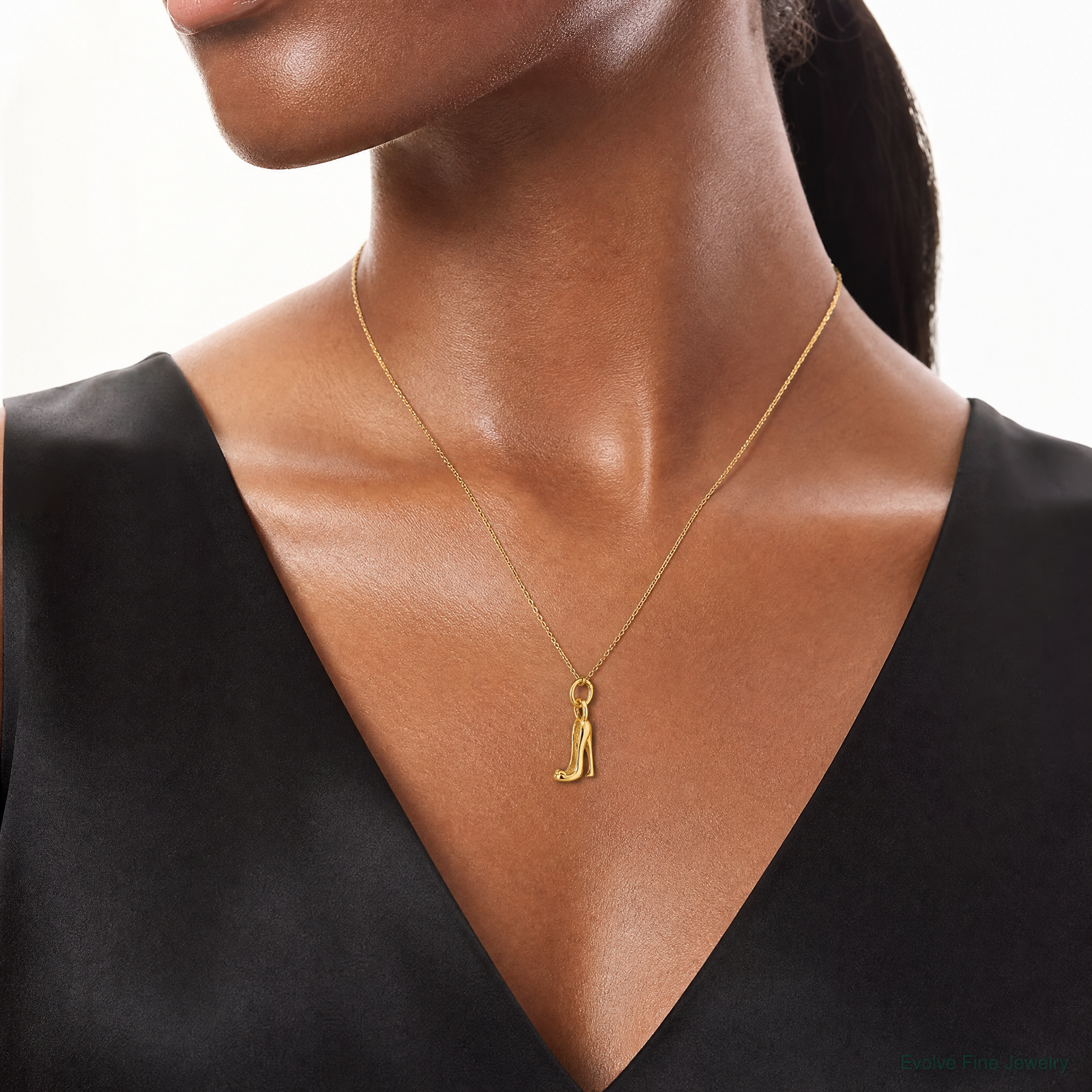 14K  3D High heel shoe Charm - Model Shot