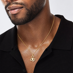 14k Heart Clover Charm - Model Shot