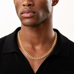 14k 7mm Semi-Solid Curb Chain - Model Shot