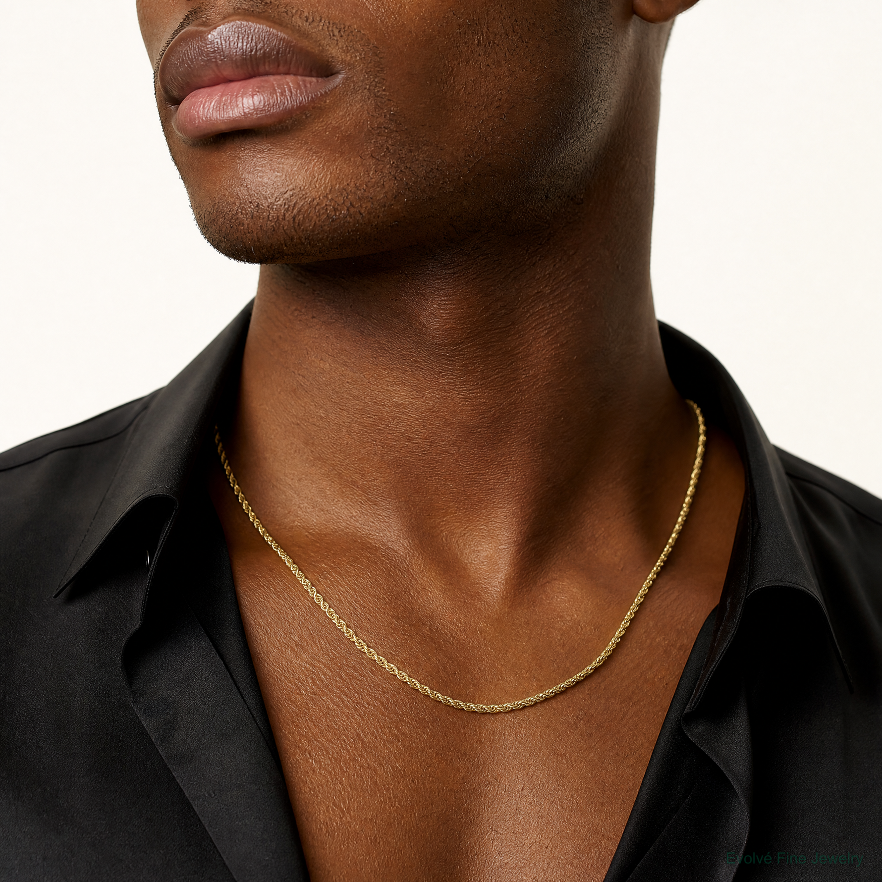 14k 3.3mm D/C Semi-Solid Chain - Model Shot