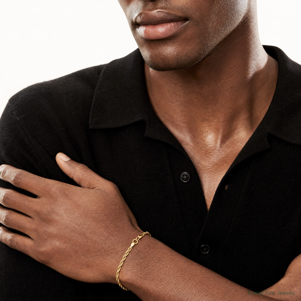 14ky 2.8mm Semi-Solid Rope Chain - Model Shot