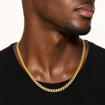 14k 6mm Semi-Solid Miami Cuban Chain - Model Shot