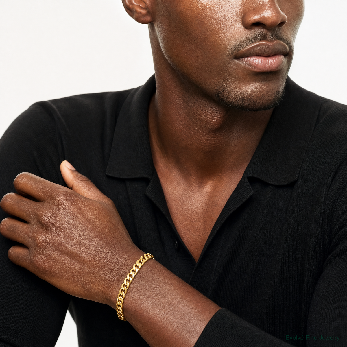 14k 6mm Semi-Solid Miami Cuban Chain - Model Shot