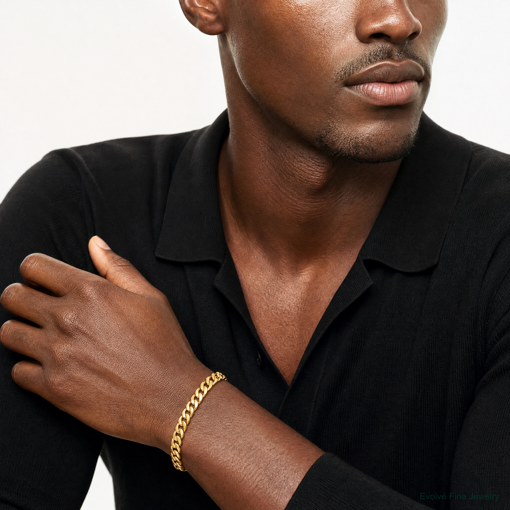 14k 6mm Semi-Solid Miami Cuban Chain - Model Shot