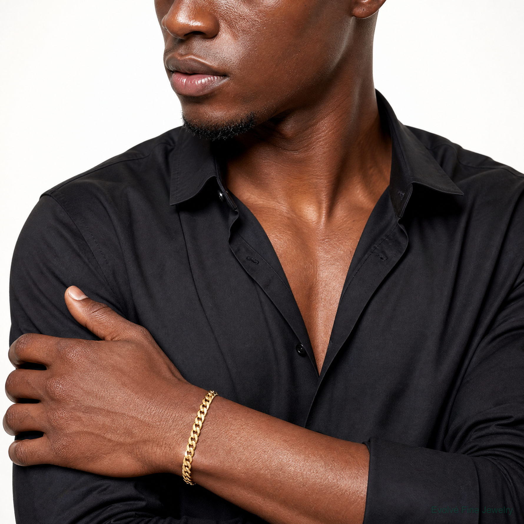 14k 6.75mm Semi-Solid Miami Cuban Chain - Model Shot