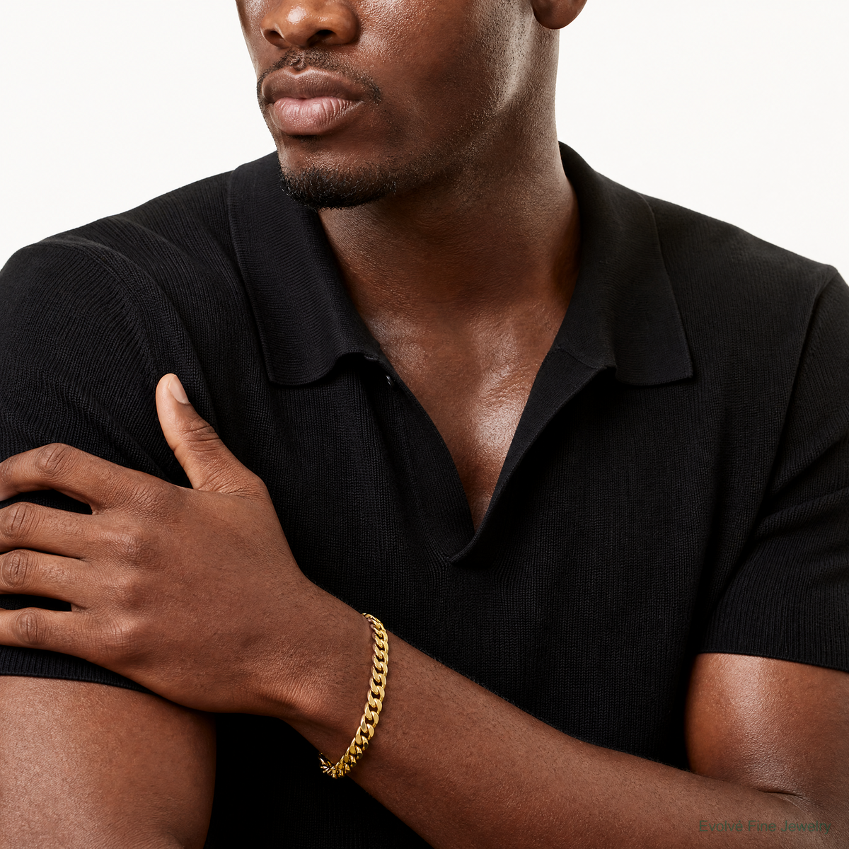 14k 9.3mm Semi-Solid Miami Cuban Chain - Model Shot