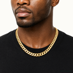 14k 15mm Semi-Solid Miami Cuban Chain - Model Shot