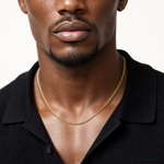 14k 4.5mm Semi-Solid Miami Cuban Chain - Model Shot