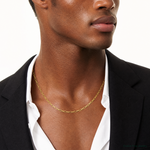 14k 3.0mm Semi-Solid Beveled Paperclip Chain - Model Shot