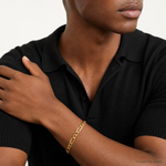 14k 9.4mm Semi-Solid Figaro Chain - Model Shot