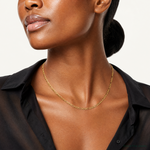 14k 3.5mm Semi-Solid Figaro Chain - Model Shot
