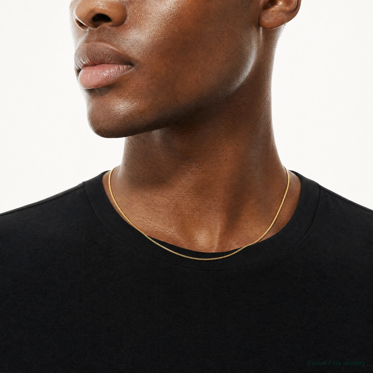 14k 1.05mm Box Chain - Model Shot