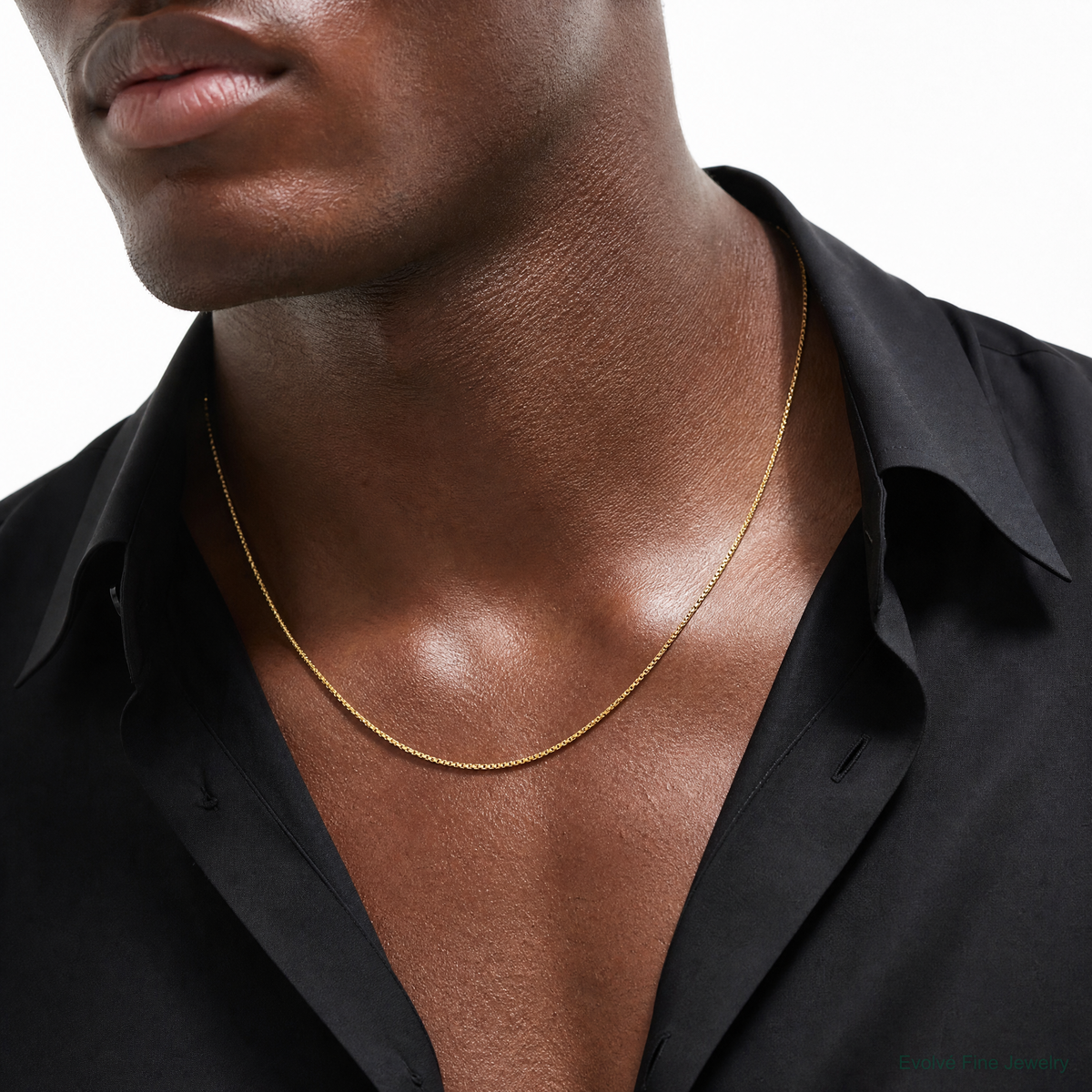 14k 1.1mm Box Chain - Model Shot