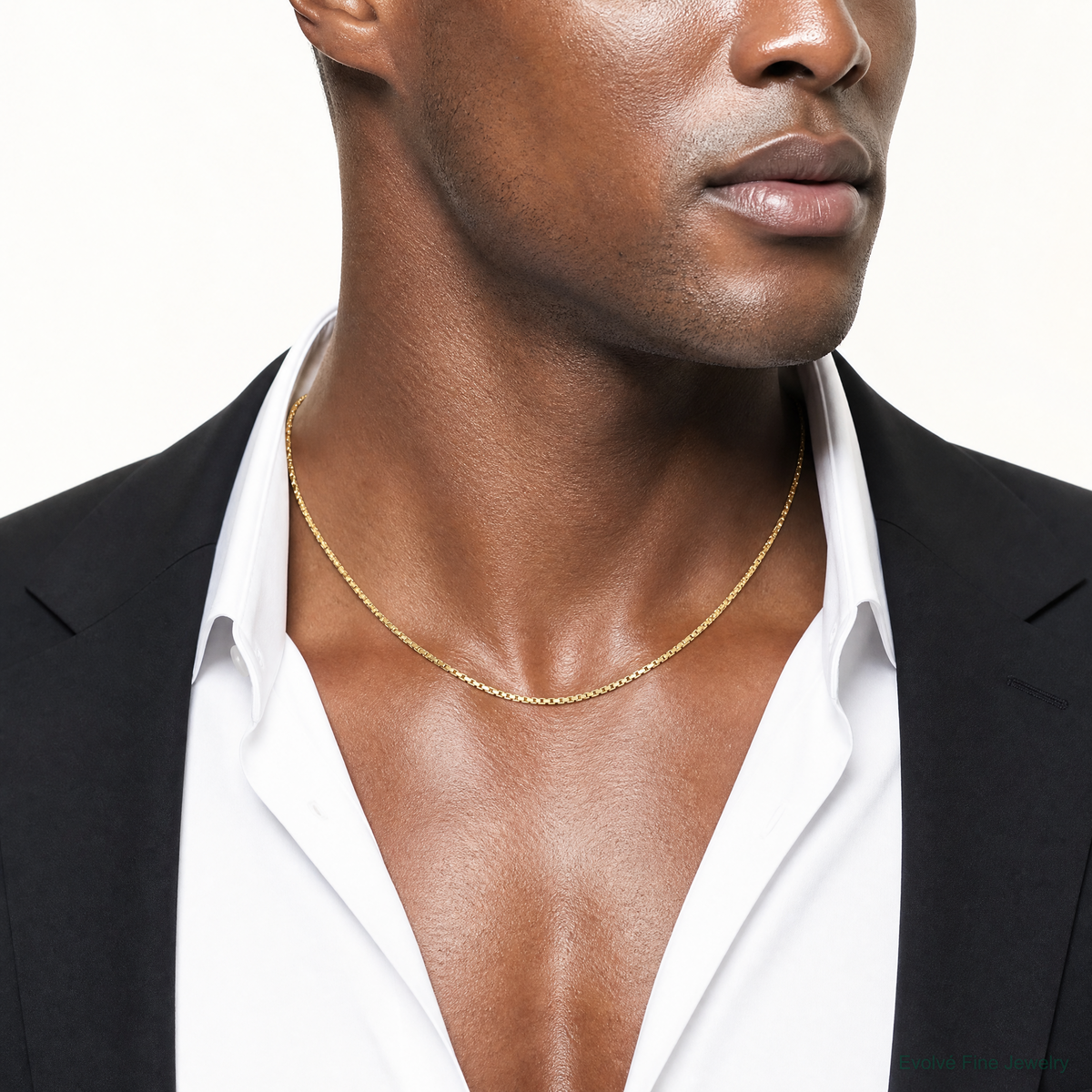 14k 1.9mm Box Chain - Model Shot