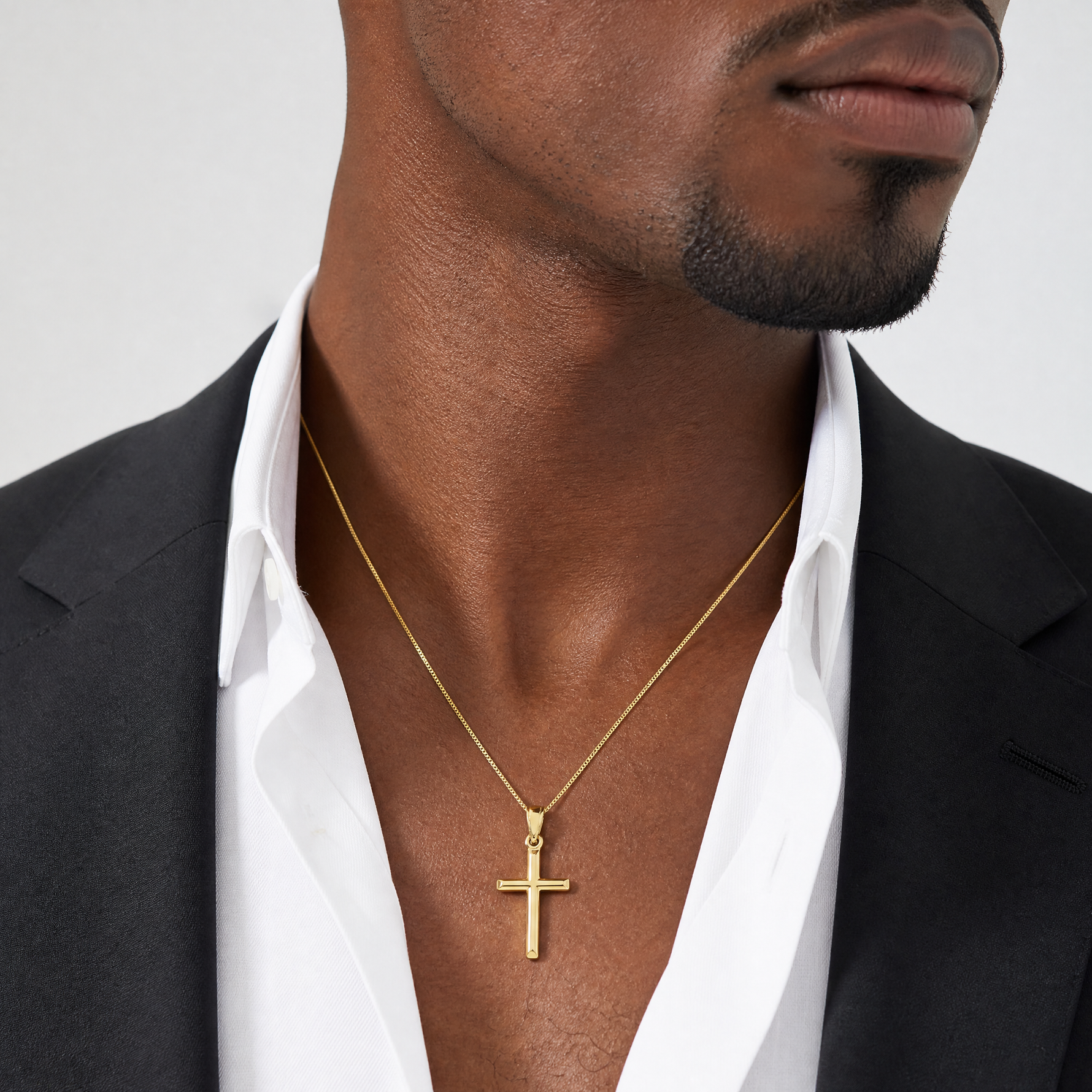 14k INRI Crucifix Charm - Model Shot