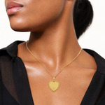 14k Reversible FOR MY DAUGHTER Heart Charm - Model Shot
