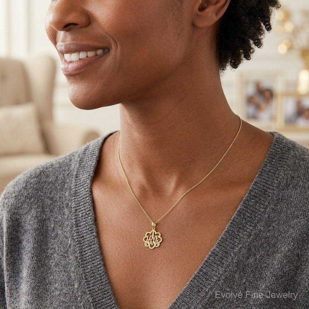 14k I LOVE NANA Charm - Model Shot