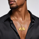 14k Racing Flags Pendant - Model Shot