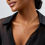 14K Polished Heart Pendant - Model Shot