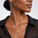14k Polished 3-D Elephant Pendant - Model Shot