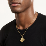 14k Solid Polished Dragon Pendant - Model Shot