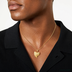 14K Solid Polished 3-D Shark Tooth Pendant - Model Shot