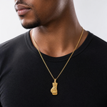 14K Hollow Polished 3-D Boxing Glove Pendant - Model Shot